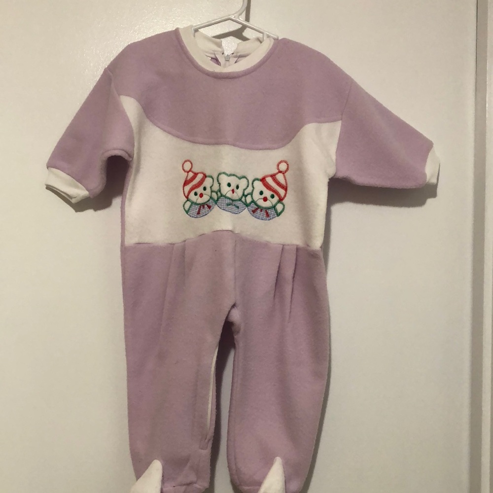 Baby Girl 1 Piece Christmas Sleeper by Quackers In Size 12M